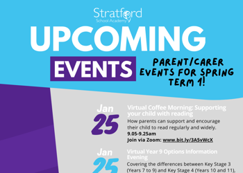 Parent/Carer Events for Spring Term 1
