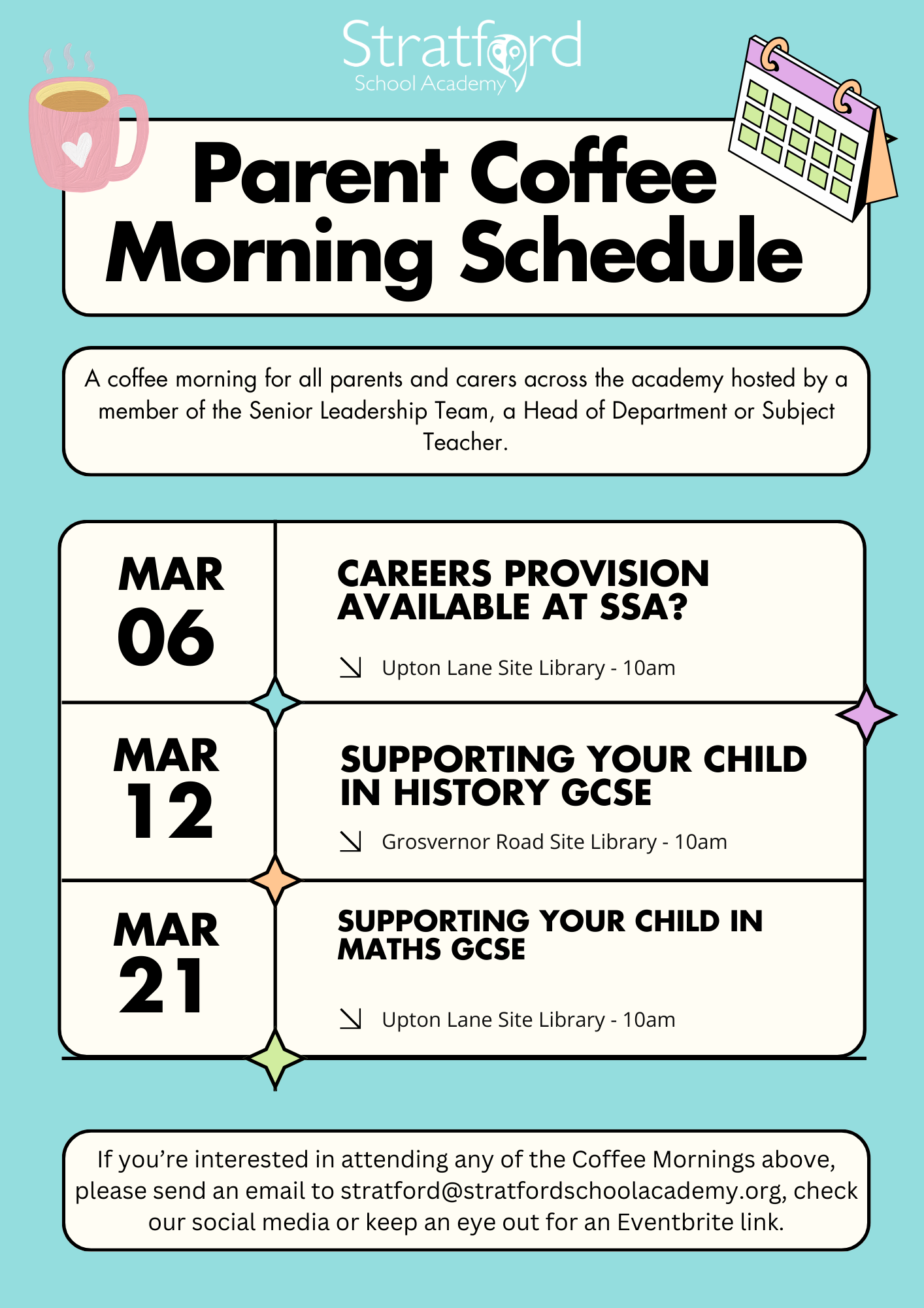 Upcoming Parent Coffee Mornings October 2023 (2)